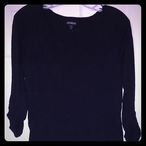 Express Long Roll Cuff Sleeved Tee Black Small GUC